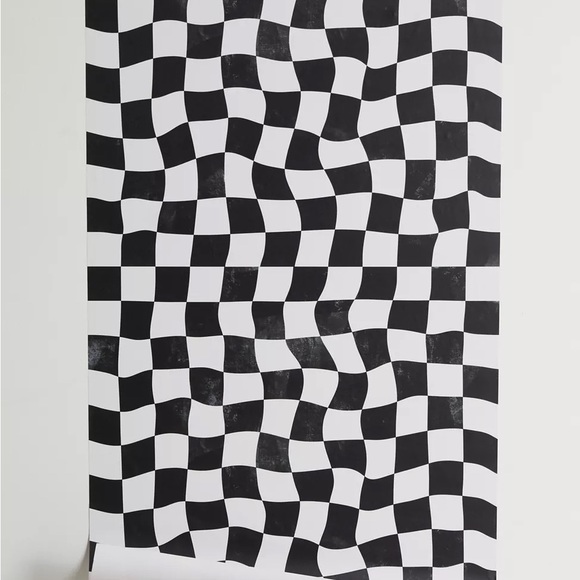 Removable Wavy Checkerboard Wallpaper - Picture 2 of 3